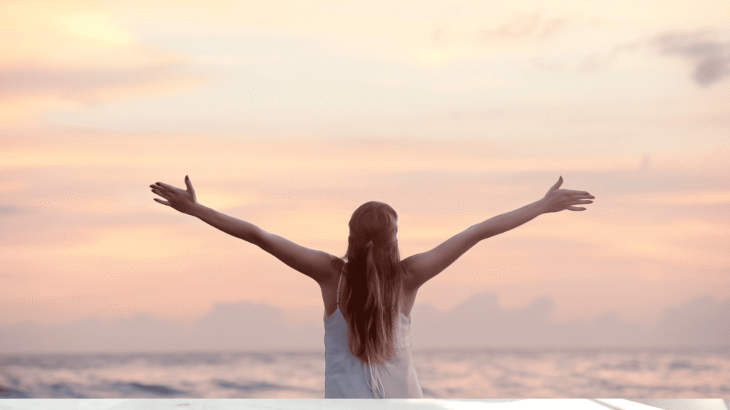 気合を入れる女性